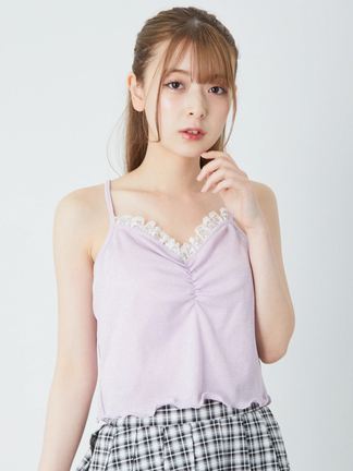 ラメテレコキャミ - Ank Rouge(アンクルージュ)のキャミソール・ベア