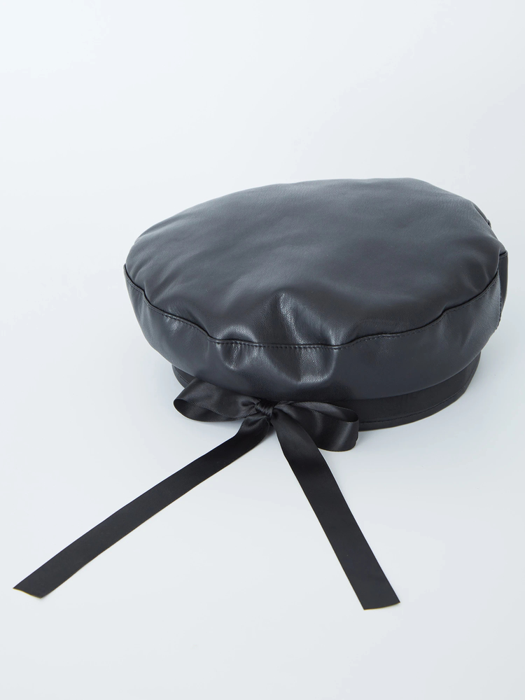 BACKリボン合皮ベレー - Ank Rouge(アンクルージュ)のニット・ベレー