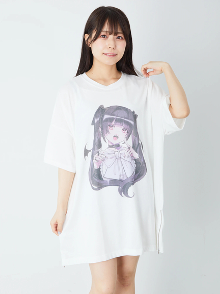 ゴシックドール女の子プリントBigTe(ホワイト)