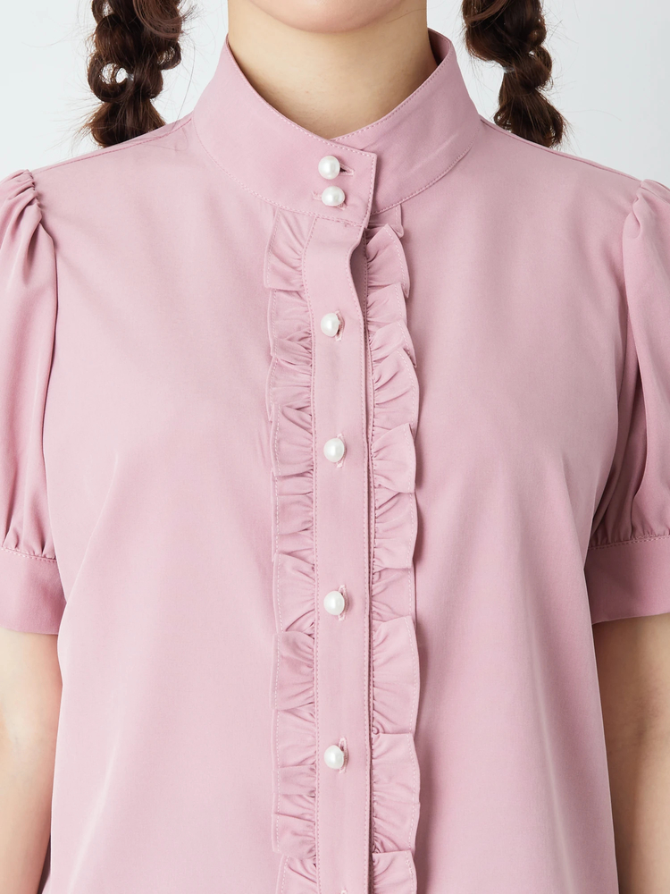 laubeblanc バルーン袖 ピンクシャツ リボン付き laubeblanc バルーン袖 ピンクシャツ リボン付き 楽天市場