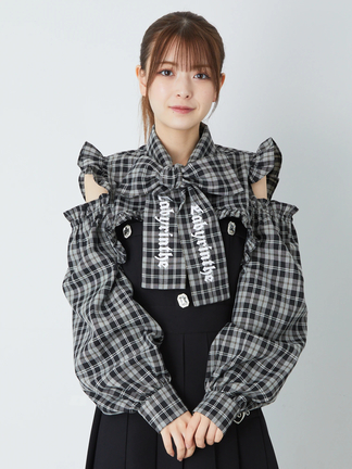 ロゴリボン肩あきショートブラウス - Ank Rouge(アンクルージュ)の