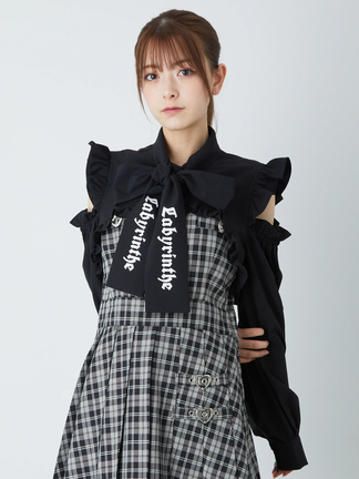 専用☆新品タグ付き☆cafune☆キュプラオーガンジーショートシャツ☆ ロゴリボン肩あきショートブラウス - Ank Rouge(アンクルージュ