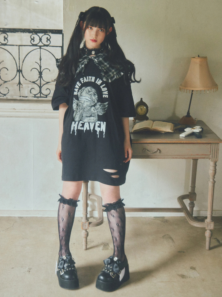 チェック衿エンジェルBigTe - Ank Rouge(アンクルージュ)のTシャツ