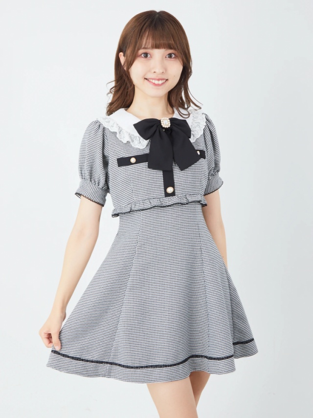 レイヤード風フレアーパフワンピース - Ank Rouge(アンクルージュ)の  