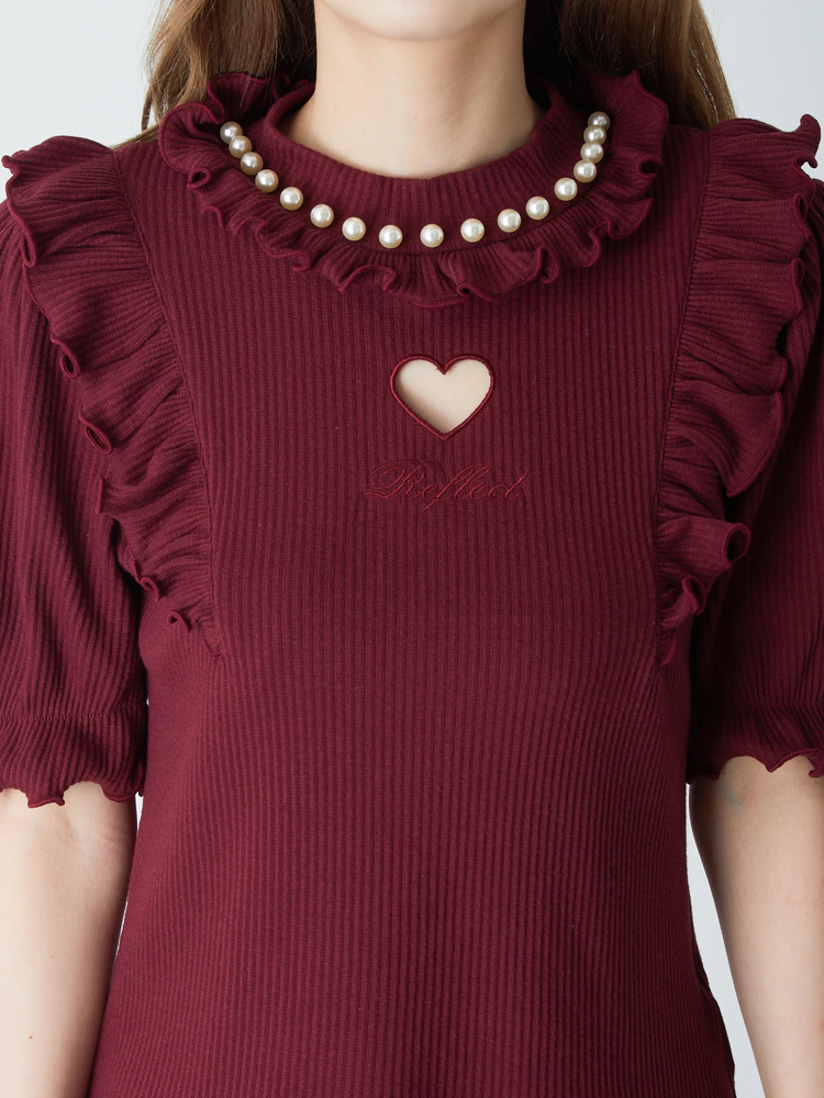 ハートくりぬきロゴ刺繍TOPS - Ank Rouge(アンクルージュ)のT