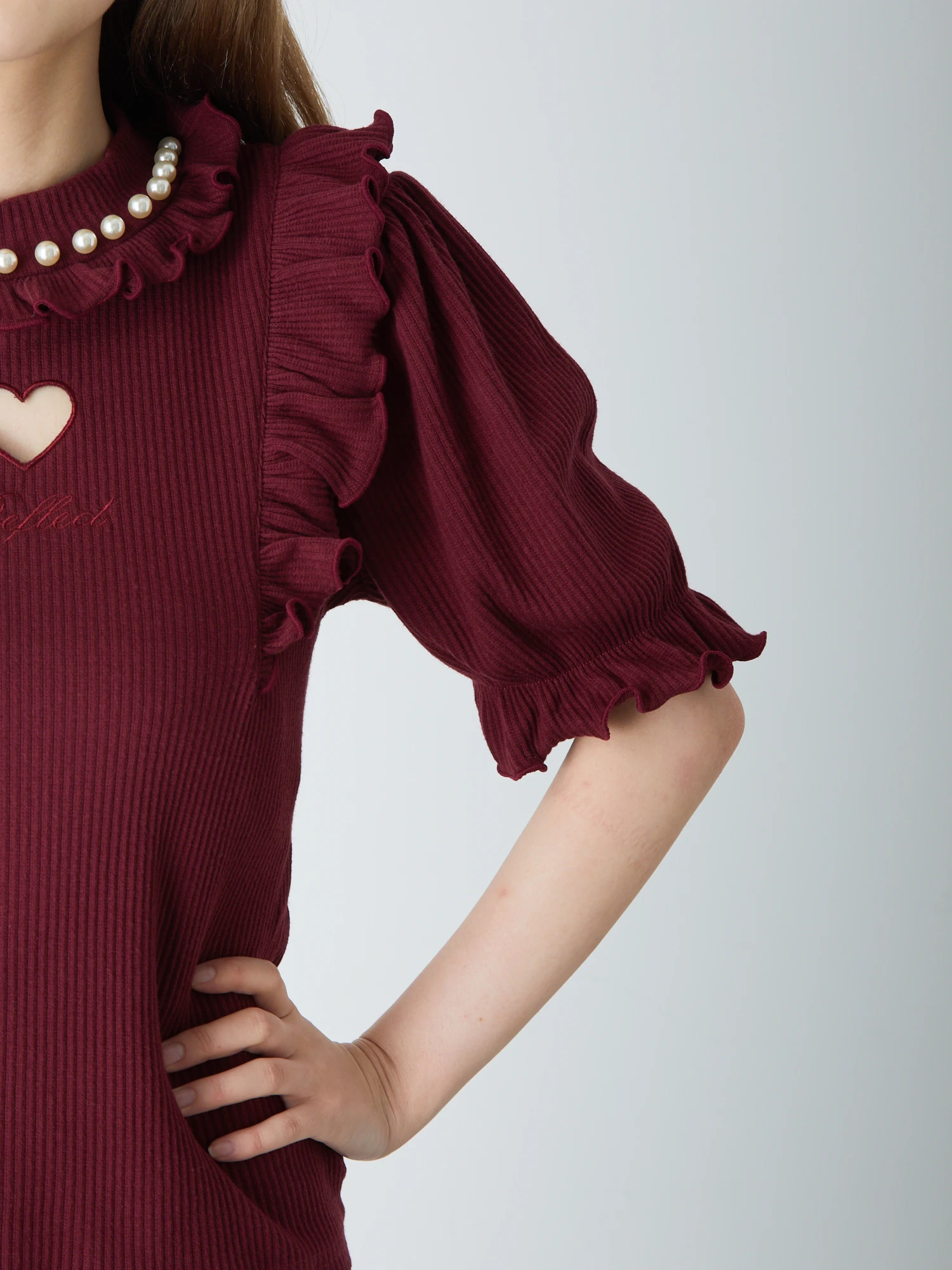 ハートくりぬきロゴ刺繍TOPS - Ank Rouge(アンクルージュ)のT ハートくりぬきロゴ刺繍TOPS - Ank Rouge(アンクルージュ)のT
