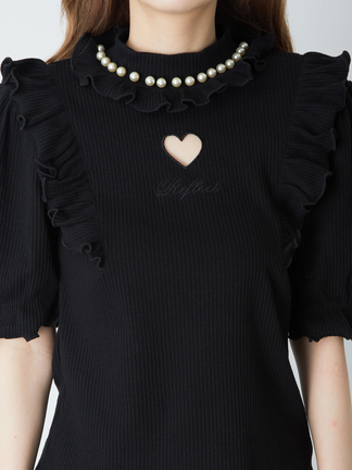 ハートくりぬきロゴ刺繍TOPS - Ank Rouge(アンクルージュ)のT