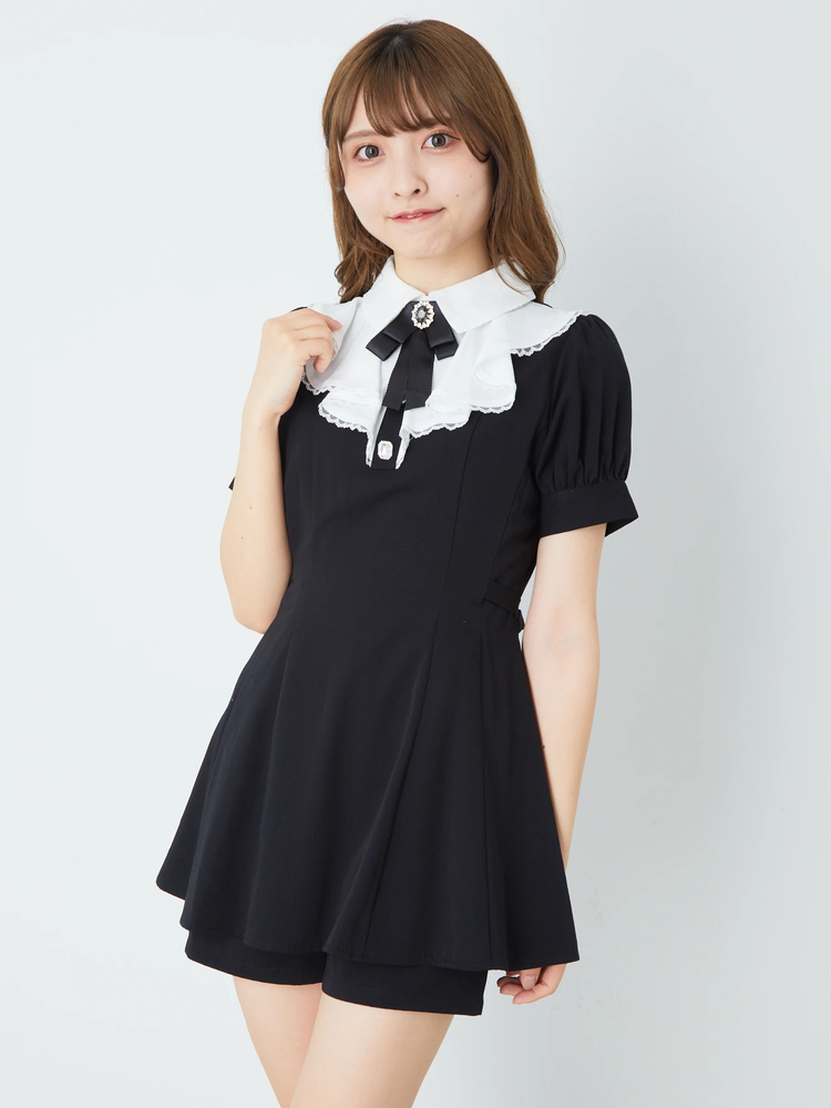 再入荷 大人 リュクス フリルコンビ ブルゾン ラッフルフリルフレアーコンビネゾン - Ank Rouge(アン