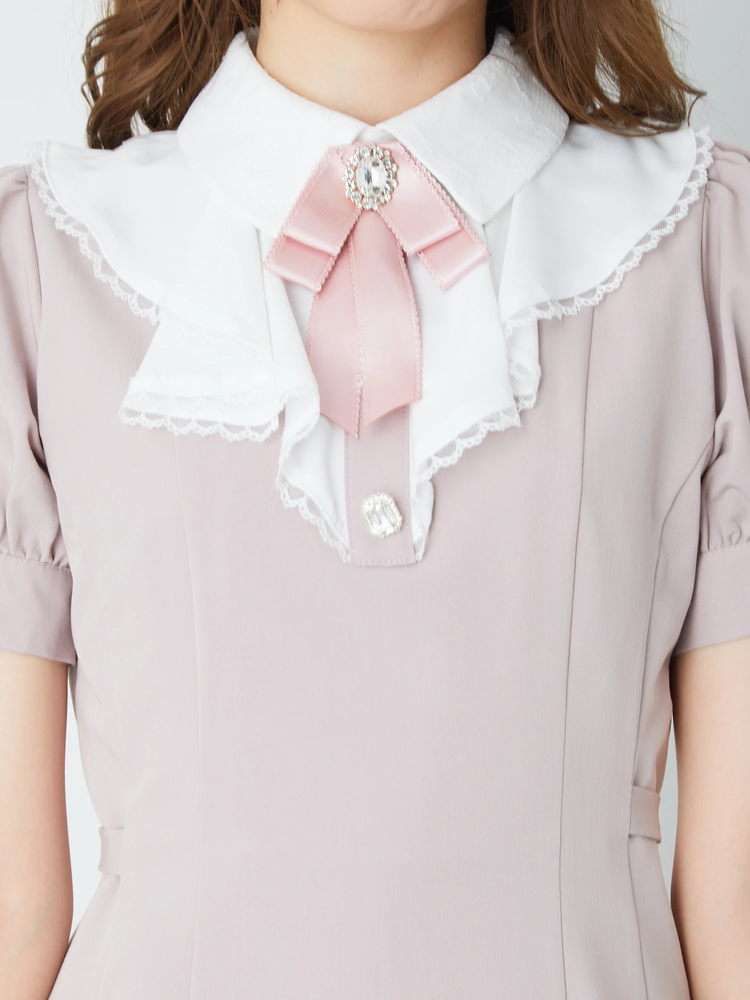 Ank Rouge ラメツイードラッフルコンビネゾン ピンク 参戦服 量産型 Ank Rouge ラメツイードラッフルコンビネゾン ピンク 参戦服