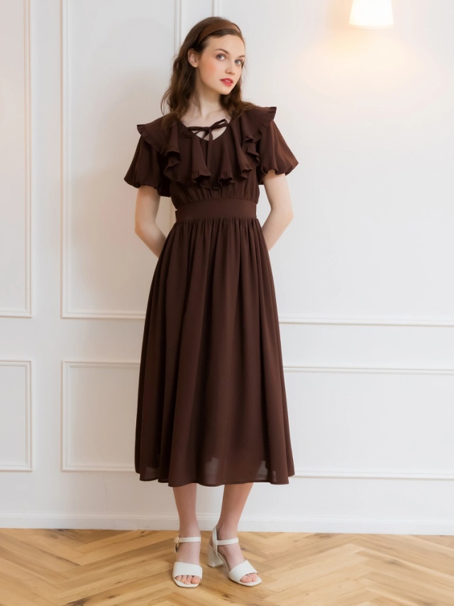 近年✨ローラアシュレイ ワンピース ヘッジロウ プチ フリル  