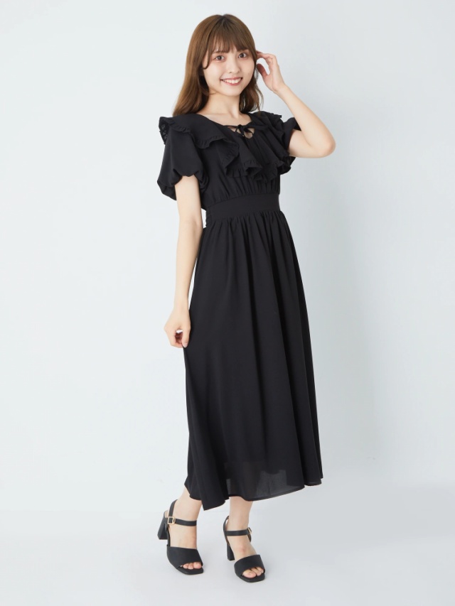 JILTU フリルロングワンピース 