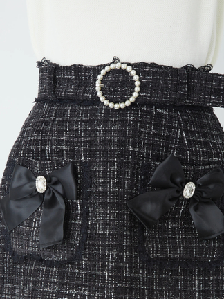 ラメツイードドーリーリボンSK - Ank Rouge(アンクルージュ)のスカート