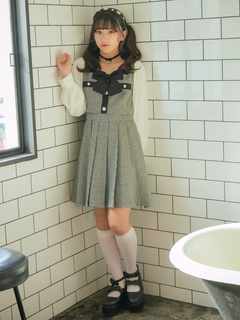 千鳥柄スクエアネックSET/UPワンピース