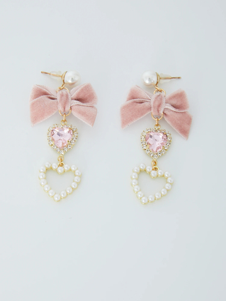 ハートリボンドーリーピアス - Ank Rouge(アンクルージュ)のピアス