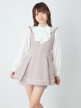 ルミニョン　ワッフルツイードコンビネゾン Lumignon♥Waffle tweed combinaison 【ブラック】 - メルカリ