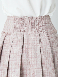 フロントビジューツイードプリーツSK