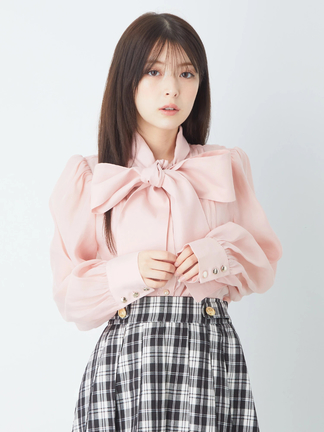 ロゴ刺繍リボンブラウス - Ank Rouge(アンクルージュ)のシャツ