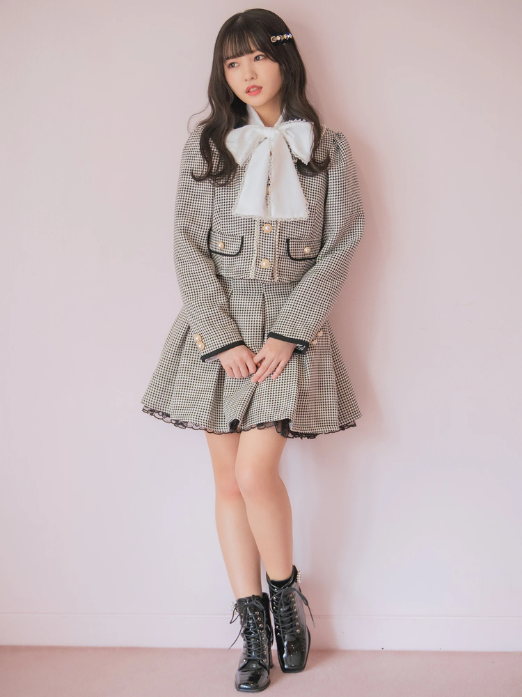 インゲボルグ パール リボン ノーカラー ジャケット ダークブラウン S 洗える/イージーケア/毛玉になりにくい/ストレッチ/吸水速乾