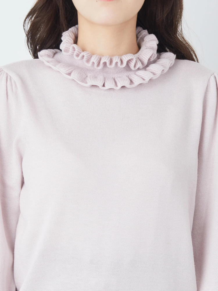 クレージュピンクフリルアンサンブルリブ編みニット Courreges（ニット/セーター ・ ピンク/桃色系）のフリマ