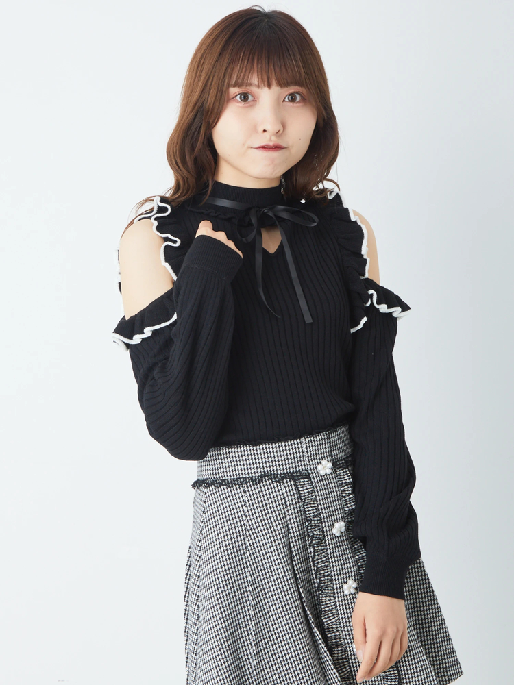 【1度のみ着用】ANAYI リボン編みニット 肩開きリボンニットPO - Ank Rouge(アンクルージュ)のニット