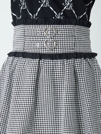 Ank Rouge ∥ ♡ハートベルトサス付きスカート♡(千鳥柄) 地雷 マーズ Ank Rouge ∥ ♡ハートベルトサス付きスカート♡(千鳥柄) 地雷 マーズ