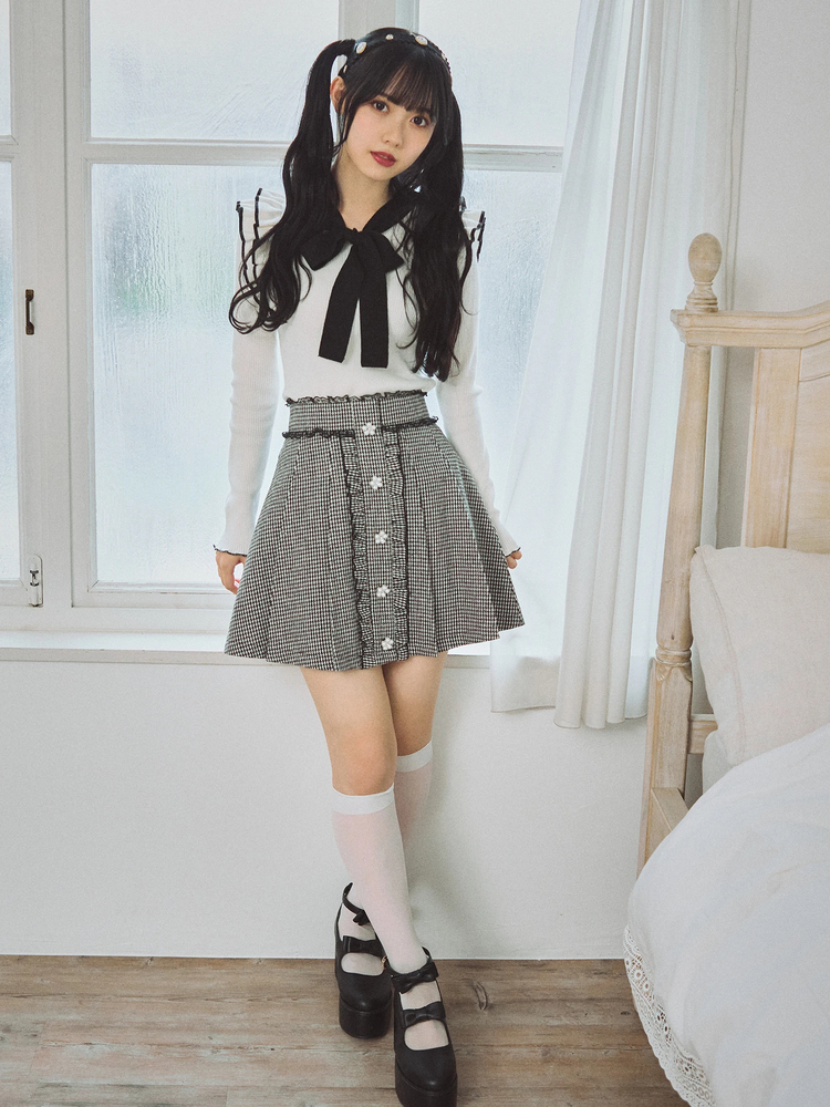 バイカラーリボンリブニット - Ank Rouge(アンクルージュ)のニット