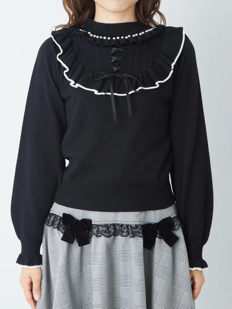 ヨークフリルスピンドルニット - Ank Rouge(アンクルージュ)のニット