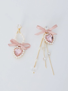 ハートビジューアシメピアス - Ank Rouge(アンクルージュ)のピアス  