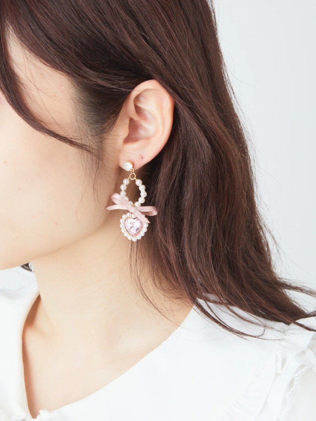 ハートビジューアシメピアス - Ank Rouge(アンクルージュ)の  