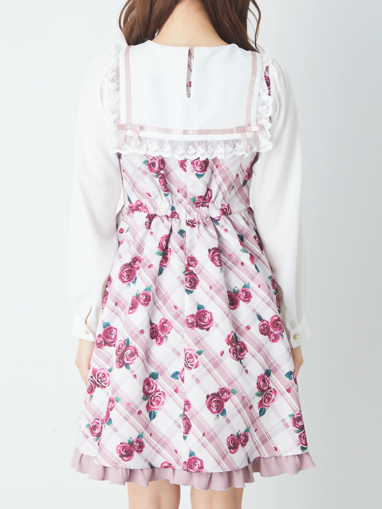 Ank Rouge マドラスローズ セーラーワンピース　ブラウン　1点 マドラスローズ セーラーワンピース - Ank Rouge(アンクルージュ