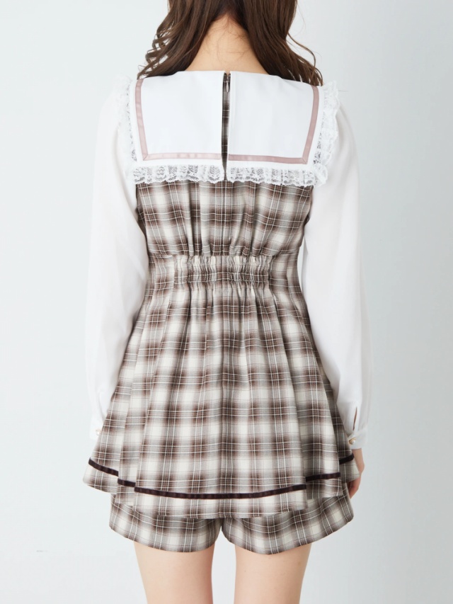 チェック柄セーラーコンビネゾン - Ank Rouge(アンクルージュ)の  