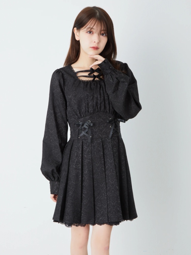 ジャガードプリーツOP - Ank Rouge(アンクルージュ)のワンピース  