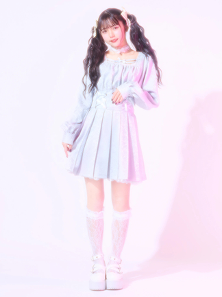Ank Rouge アンクルージュ ツイードプリーツ ワンピース ツイードドッキングワンピース - Ank Rouge(アンクルージュ)の