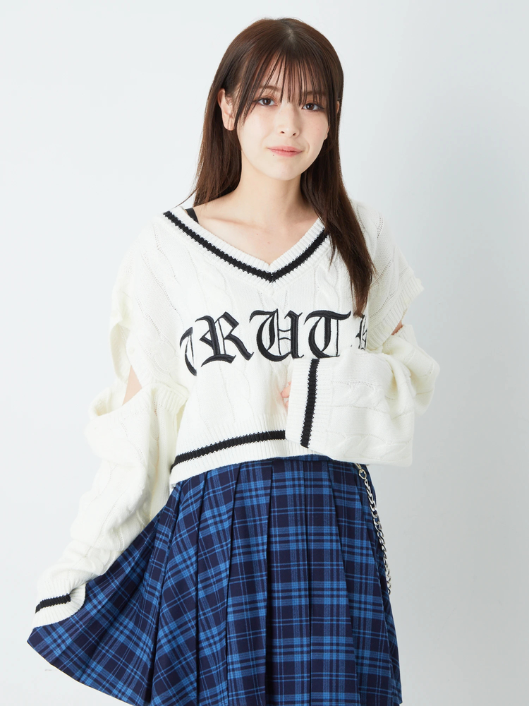 希少　60〜80s 英国製　Ann Arundell アンアルンデル ニット ラインリブケーブルニット - Ank Rouge(アンクルージュ)のニット