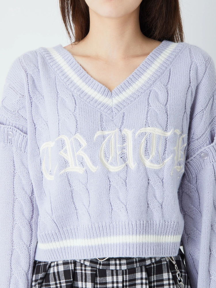 ラインリブケーブルニット - Ank Rouge(アンクルージュ)のニット