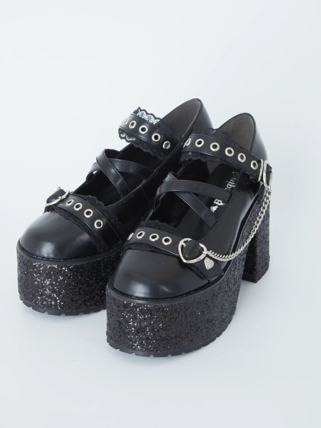 Be mqin ハートバックルチェーン厚底シューズ - Ank Rouge(アン  