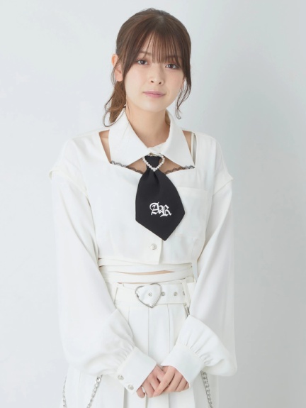 ネクタイ付きぐるぐるTOPS - Ank Rouge(アンクルージュ)のTシャツ・カットソー｜ファッション通販 Ailand（アイランド）