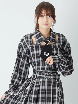 高島屋 キュロットスカートスーツ シャツ ネクタイ付き ネクタイ付 キュロット トップス スカート シャツ ショート