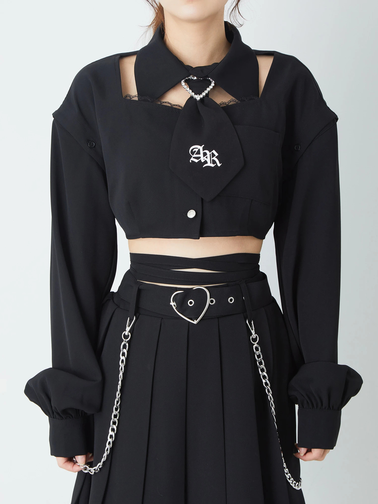 Ank Rouge ネクタイ付きぐるぐるTOPS ネクタイ付きぐるぐるTOPS - Ank Rouge(アンクルージュ)のT