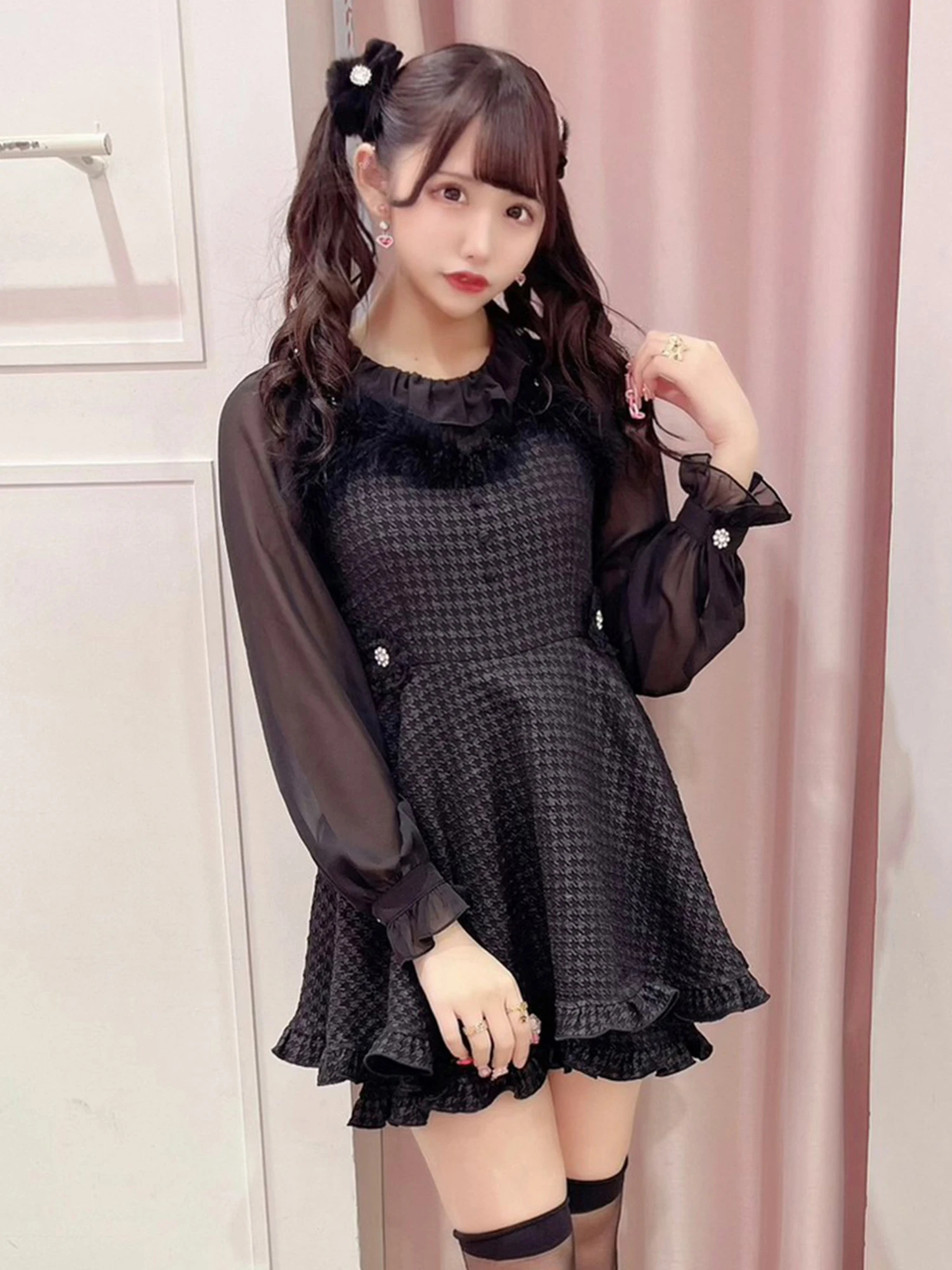 アンクルージュ Re♥Twinkle フリルキャミコンビネゾン\u0026シフォンTOPS2点セットアップ