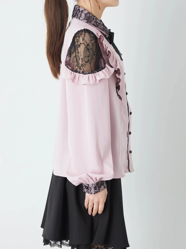 レースフリルブラウス - Ank Rouge(アンクルージュ)のシャツ・ブラウス