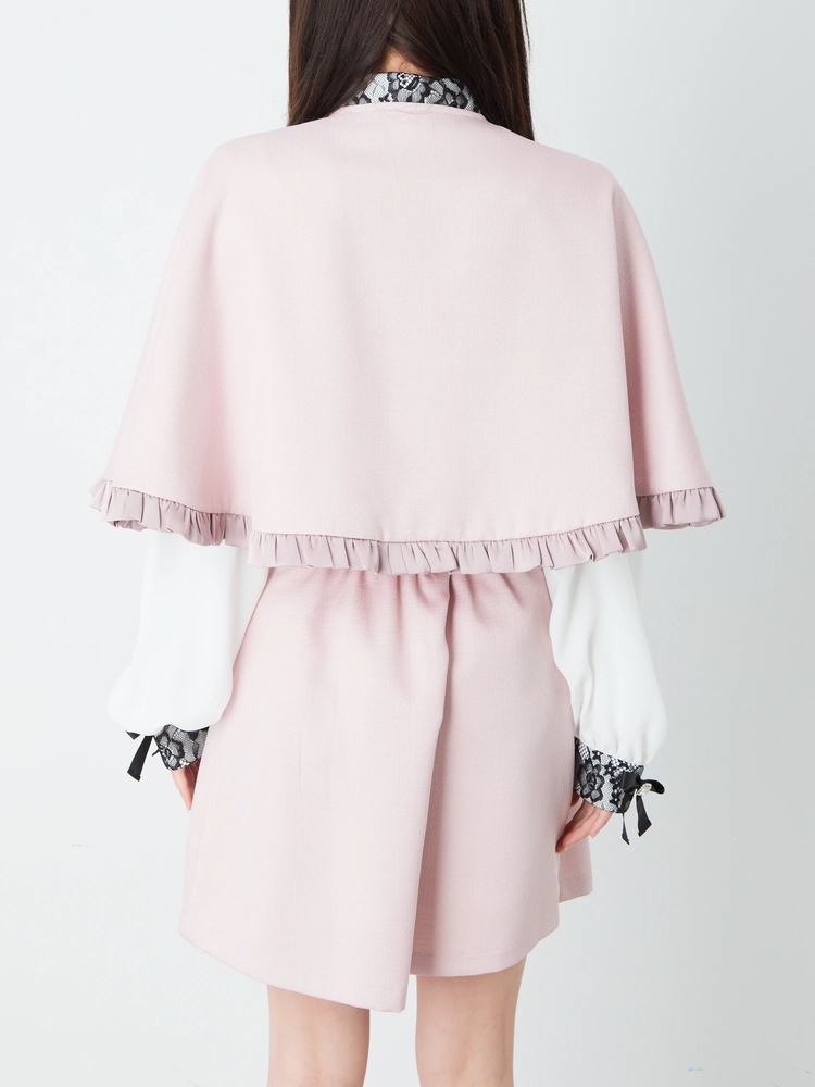 Ank Rouge アンクルージュ ポンチョ フェイクファー ピンク
