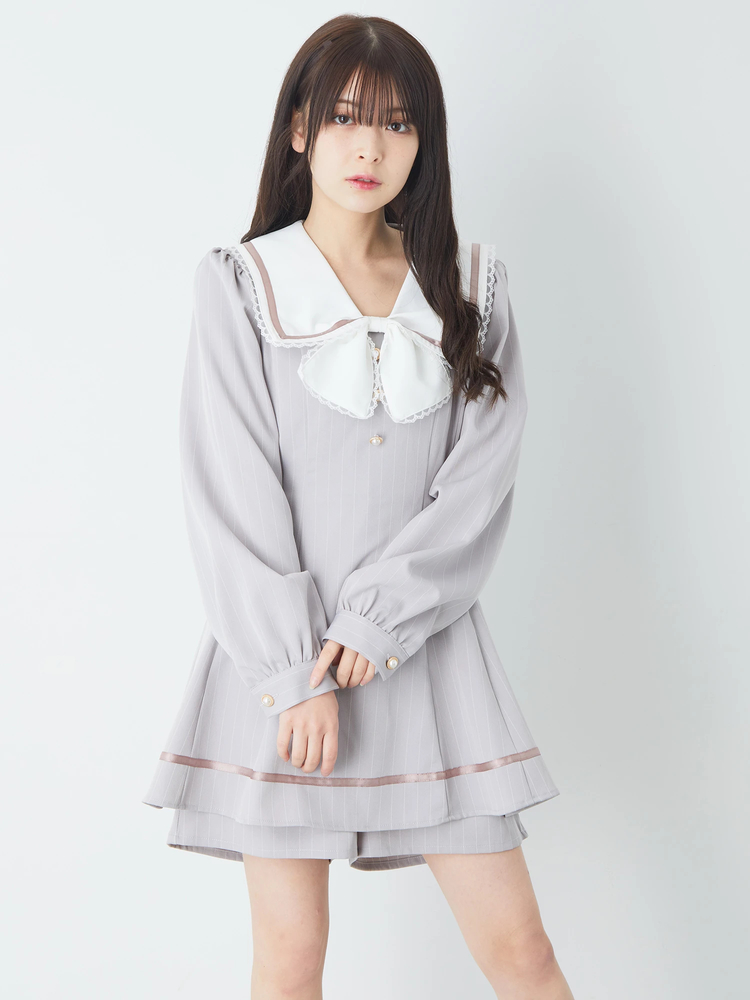 【海外限定】 セーラーカラーコンビネゾン - Ank Rouge(アンクルージュ)の ワンピース
