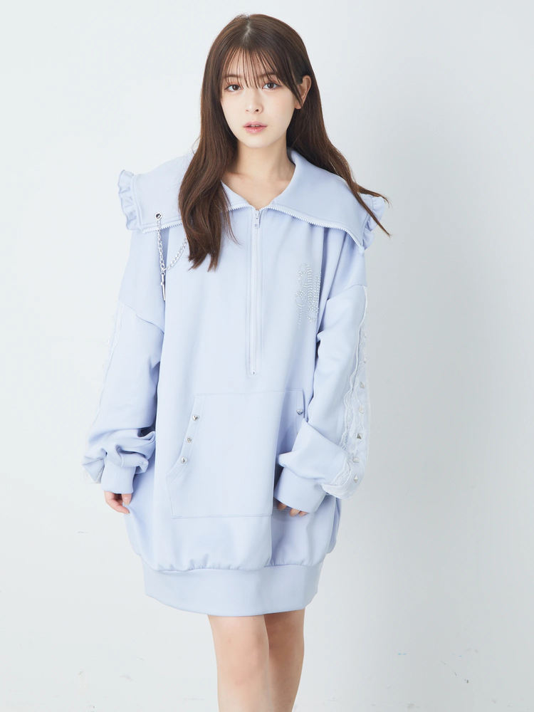 新品✨ プラージュ　テンドレ バック　ロゴ　ニット　サークルロゴ　コットン　紺 セール】 【23区×Oggiコラボ】フレアサテンコンビ ラメニット