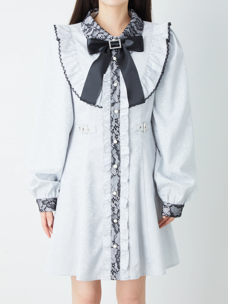 ジャガードプリーツワンピース Ank Rouge ジャガードプリーツOP - Ank Rouge(アンクルージュ)のワンピース