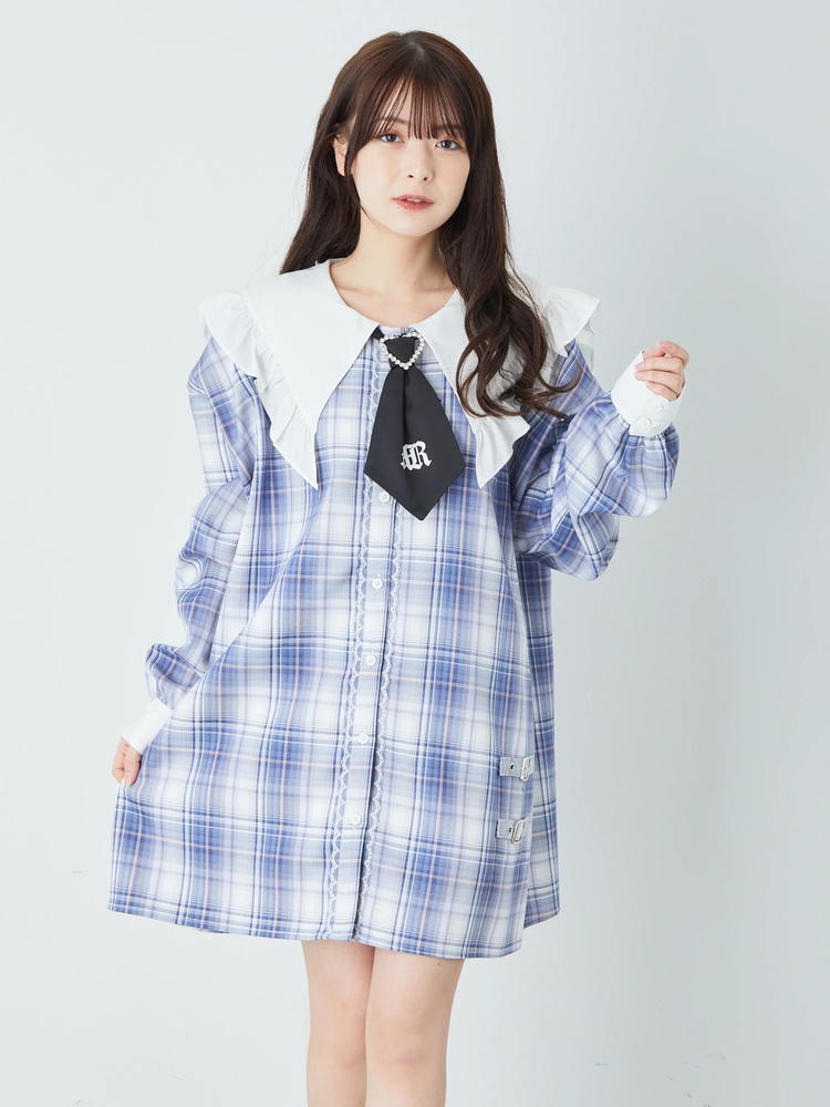 Ank Rouge アンクルージュ ハートバックルシャツワンピース ブラック ハートバックルシャツワンピース - Ank Rouge(アンクルージュ)の