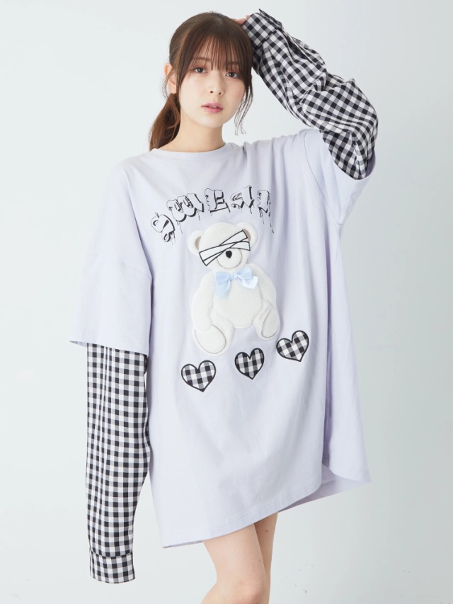 くまリボン レイヤードTe - Ank Rouge(アンクルージュ)のTシャツ 