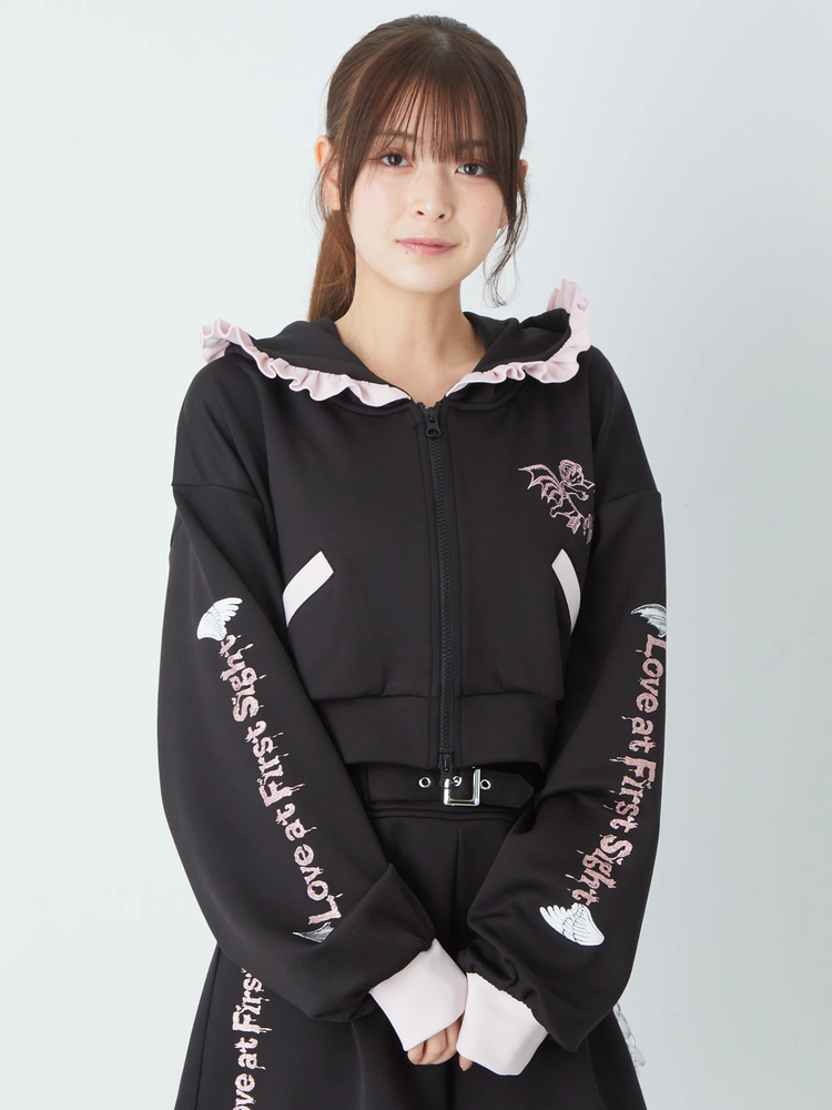 公式の店舗 mqin Be エンジェルラ×ショートパーカー Rouge(アン Ank - トップス