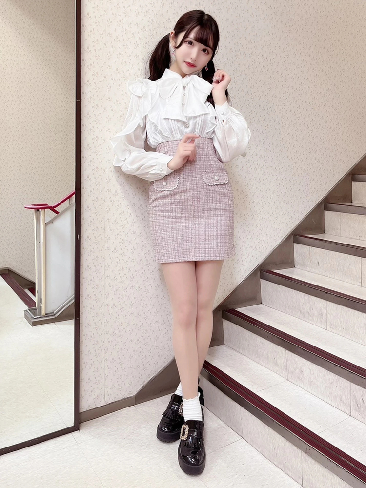 Swankiss（スワンキス）の「DC ribbon tweed O/P（ワンピース