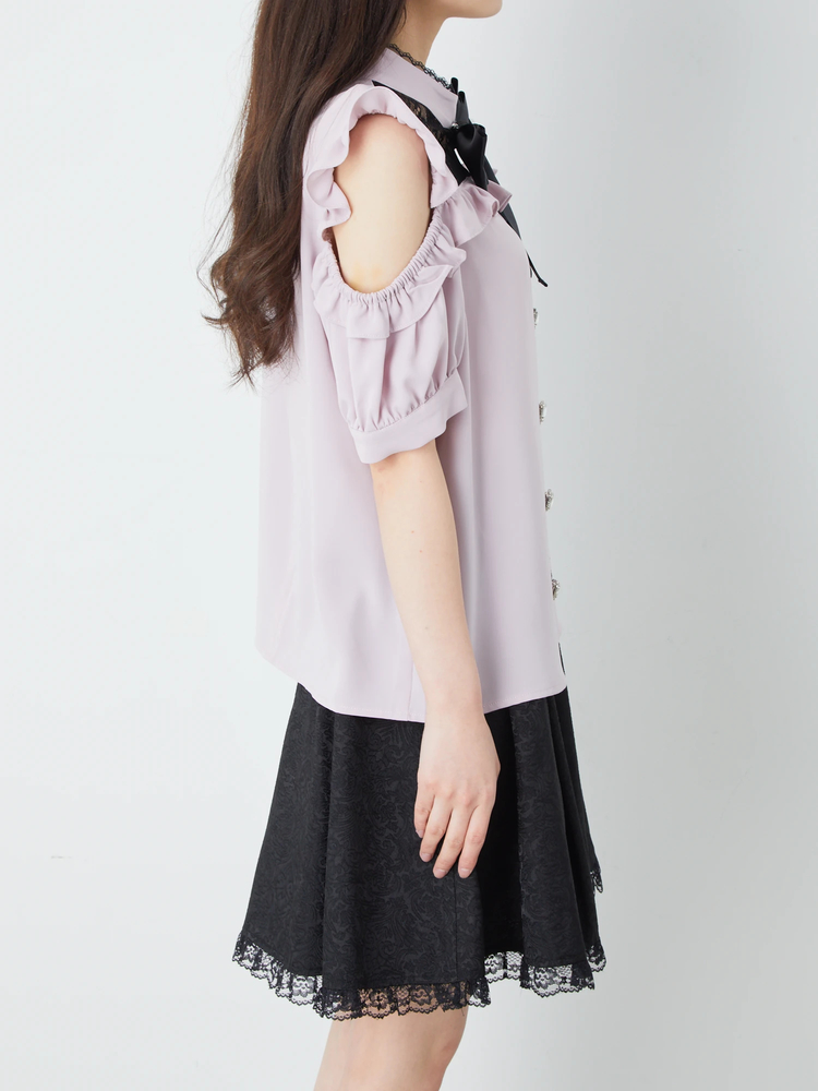 Ungrid - レース切り替えフレアブラウス Ungrid（アングリッド）の「レース切替フレアブラウス（）」 - WEAR